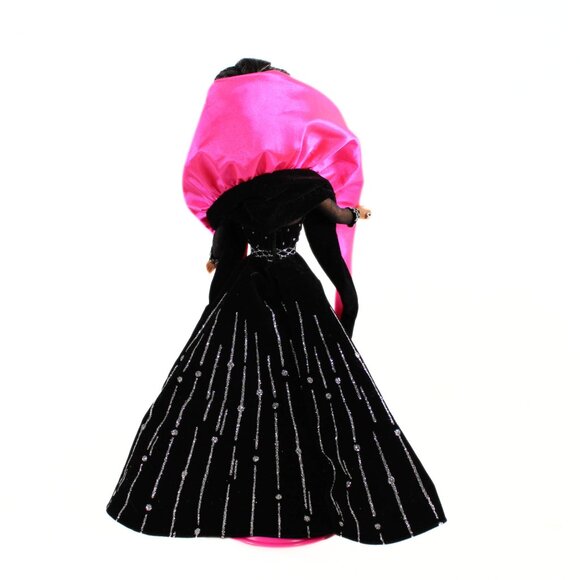 Vintage 1998 Holiday Barbie "Christie" Doll – Black & Silver Gown Hot Pink Shawl - Picture 4 of 16